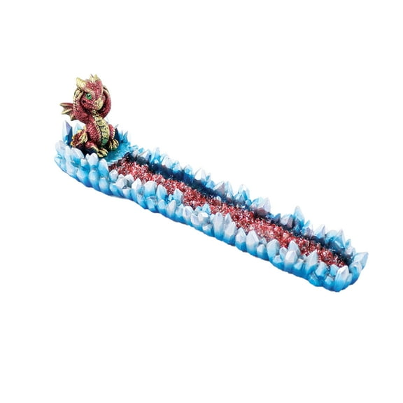 Red Playful Dragon Ceramic Incense Stick Holder 10.5"
