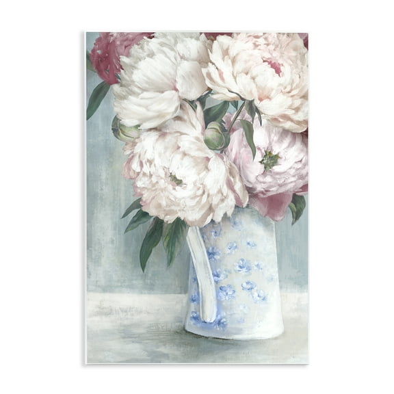 Stupell Industries Peony Blossom Vase Plants & Flowers Painting Unframed Art Print Wall Art, 10 x 15