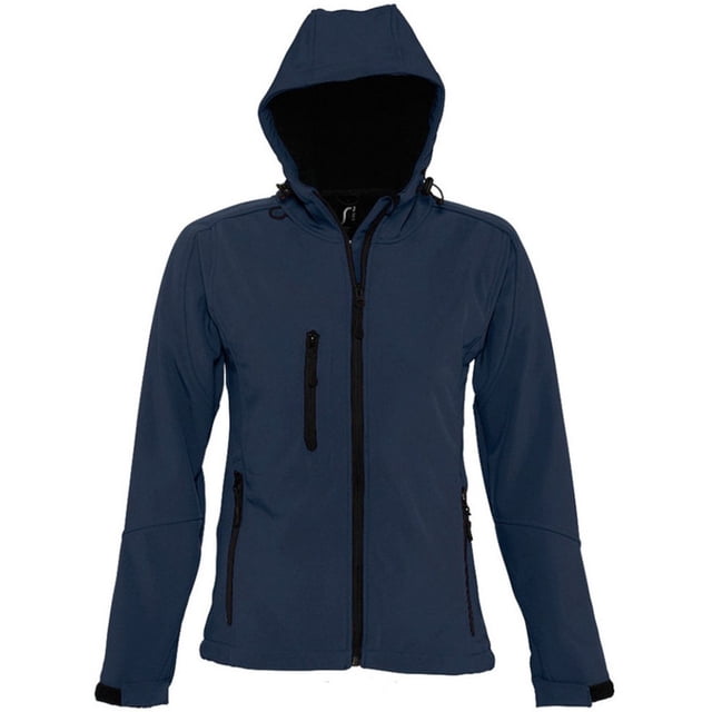 SOLS Womens Replay Hooded Soft Shell Jacket (Breathable, Windproof And Water Resistant)