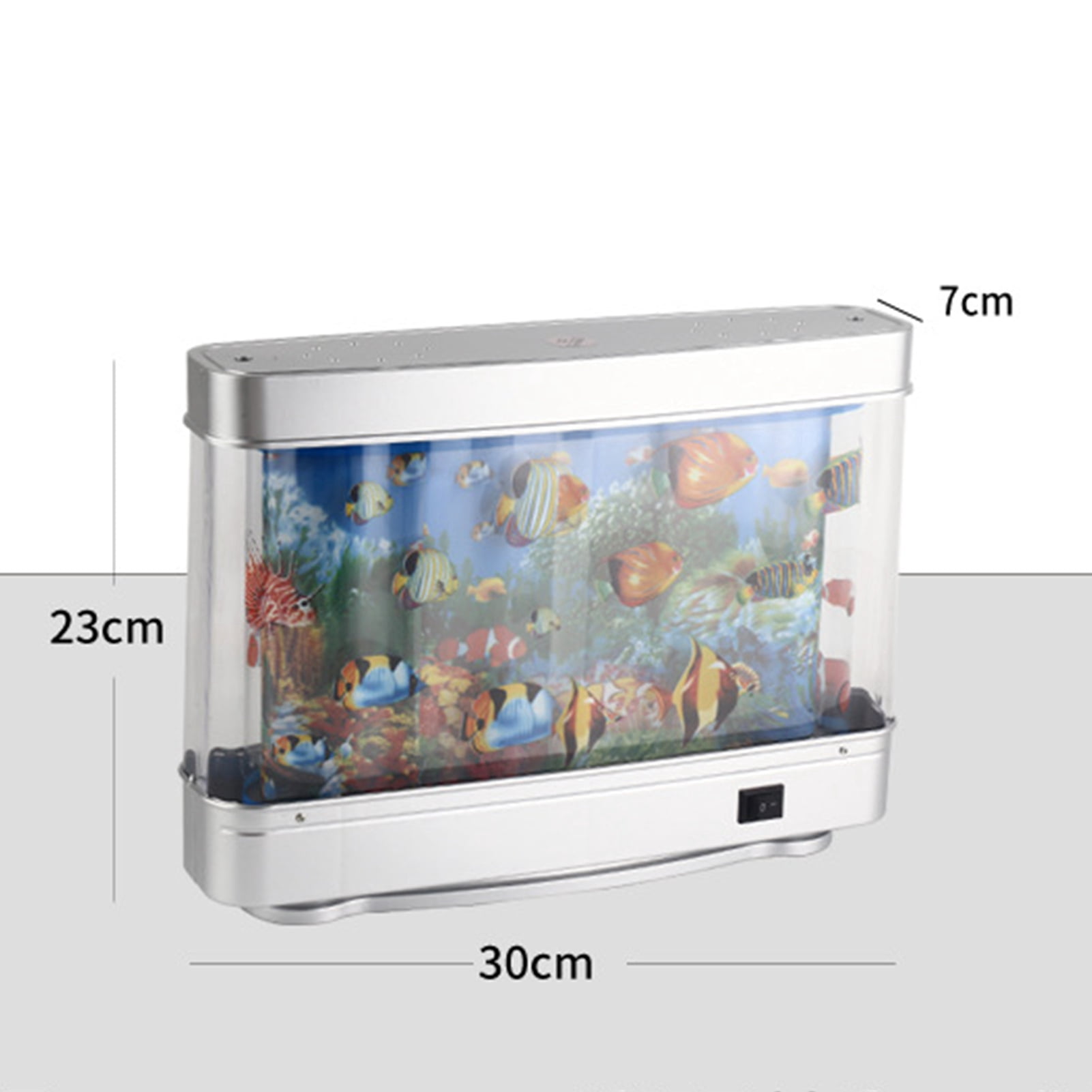 Cacagoo Fake Fish Tank Mini Aquarium,Artificial Tropical Fish Decorative,Fake Aquarium Decorative Lamp,Aquarium Lights Motion Lamp Night Light with Moving Fish,Gift for Kids