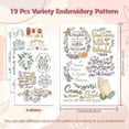 thumbnail image 2 of Water Soluble Embroidery Patterns with Color for Beginners Bible Verses and Flower 4 Sheets with 19pcs Wash Away Embroidery Pattern Stabilizer for Hand Sewing Women Adults, 2 of 9