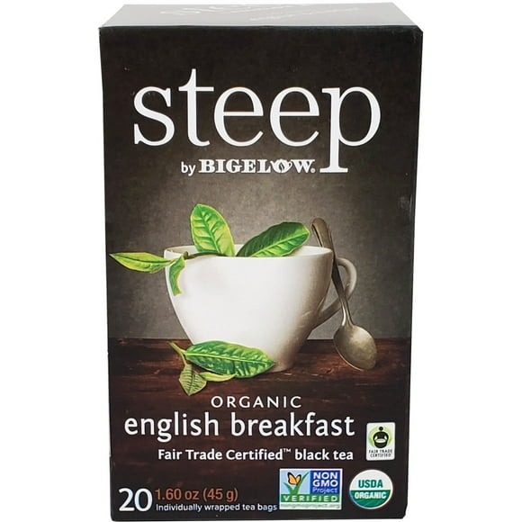 a2zchef Steep - Tea Bags - Organic - English Breakfast Case [6x20 ct]