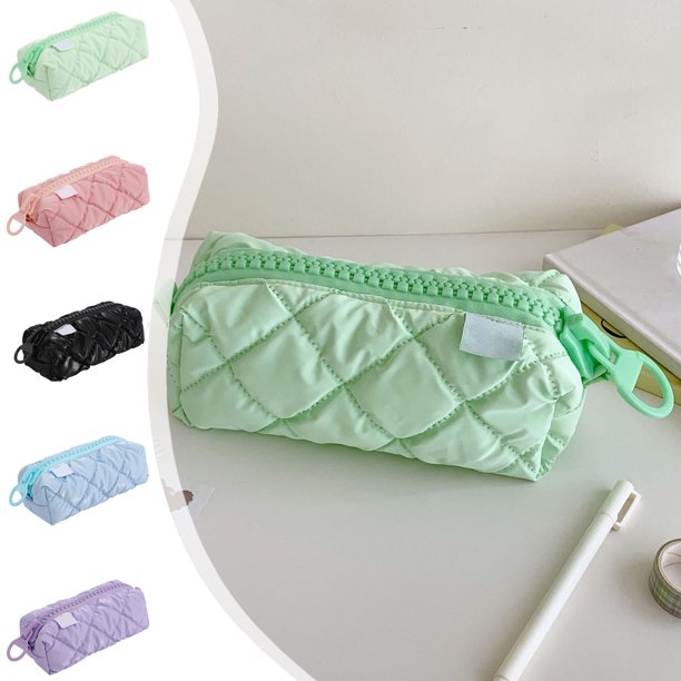 mfyjkho Estuche para lápices de color caramelo, de piel sintética suave, con cremallera de gran capacidad, multifuncional para oficina o viajes, 21,8 x 8,5 x 8,3 cm (1 unidad).