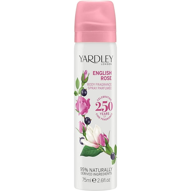 Yardley London for Women Deodorant Body Spray, English Rose, 75 ml/2.5 fl oz.