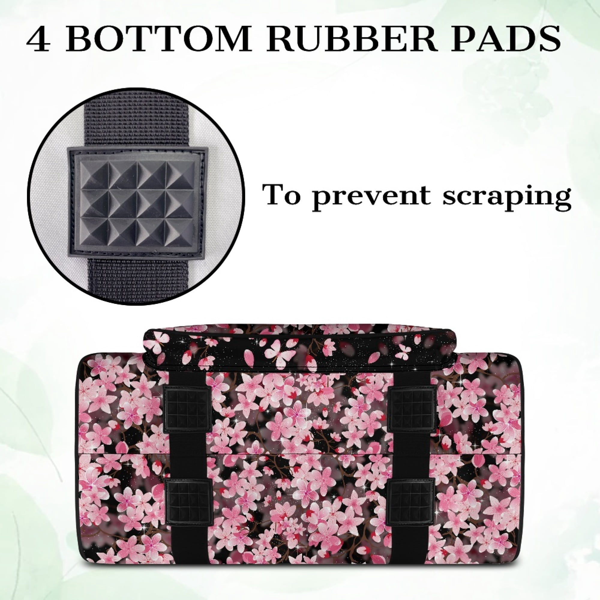 ZIATUBLE Cherry Blossom Sewing Machine Storage Bag Butterfly Sewing Machine Totes and Bags Stain Resistant Sewing Machine Carrying Case Tote Bag Elastic Portable Padded Storage