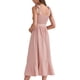 thumbnail image 3 of INSPIRE CHIC Vestido Midi Elegante Sin Mangas con Escote Cuadrado y Volantes en el Dobladillo, Con Aberturas Lateral, Color Rosa, 3 of 5