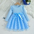 thumbnail image 4 of ZOYOEN Toddler Girls Birthday Dress- Strap Flowly Long Sleeve Ruffle Party Dresses Midi Dresses Sky Blue Size 3 T, 4 of 5
