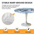 thumbnail image 6 of Blue Sea Elastic Fitted Round Table Cover Turtle Coral Jellyfish Waterproof Outdoor Tablecloth for Holiday Party, Picnic, Patio & Dining Fits Tables Up to 45"-54", 6 of 8