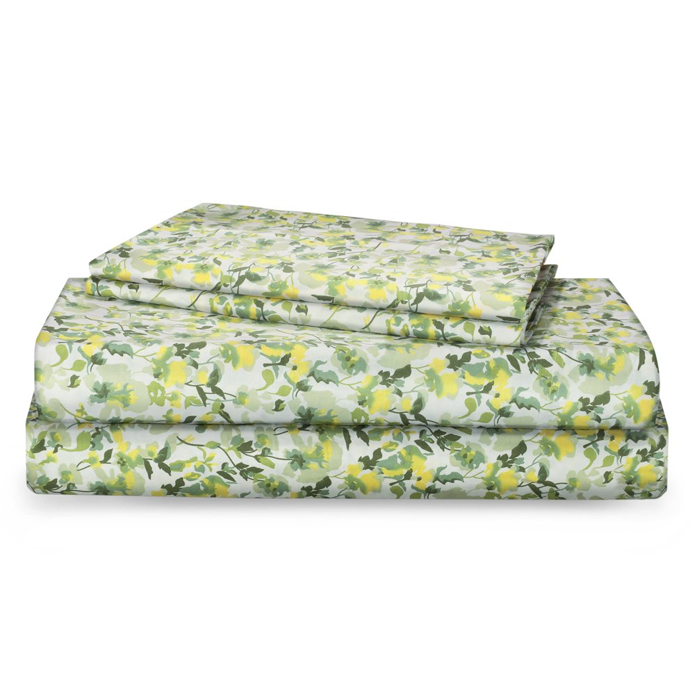 Renauraa 144 Thread Count 100 Cotton Percale Floral Queen Bed Sheet