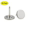 thumbnail image 1 of Uxcell 0.43''x0.51'' Clavos de Tapicería Tacos de Cabeza Plana Clavos para Muebles Pines Hierro Tono Plateado 50Pcs, 1 of 5