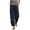 #214-Navy, variant on Favoffer Women's Linen Splice Long Pants Lace Detail Drawstring Elastic Waist Pocket Casual Jogger Trousers Summer Breathable