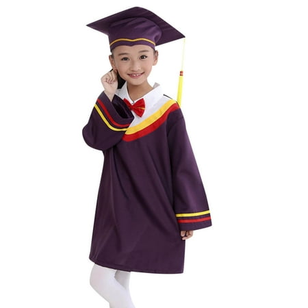 

Child Kids Boys Girls Preschool Kindergarten Graduation Gown with Bowknot Cap Set with Tassel Graduation Outfits Mommy Baby Matching Shoes Girls Thanksgiving Outfit Little Girl Crop Top Outfits Outfit