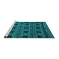 thumbnail image 2 of Ahgly Company Machine Washable Indoor Round Abstract Turquoise Blue Modern Area Rugs, 7' Round, 2 of 4