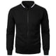 thumbnail image 2 of pstuiky camisa de manga larga para hombre, Chaqueta de manga larga con cuello alto y cremallera de color liso para hombre Tops de talla grande para hombre s, 2 of 4