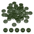 thumbnail image 1 of Uxcell 50 piezas de botones de costura de resina, 15 mm (5/8 pulgadas) botones decorativos redondos de 2 agujeros para abrigo, ropa y decoración navideña, verde oscuro, 1 of 6
