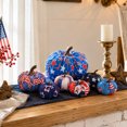 thumbnail image 3 of Halloween Decoration Indoor Outdoor Clearance Under $5.00! Thanksgiving Fall Decorations for Home, 7PCS Halloween Fabric Wrapped Artificial Pumpkin Decor Set, 3 of 7