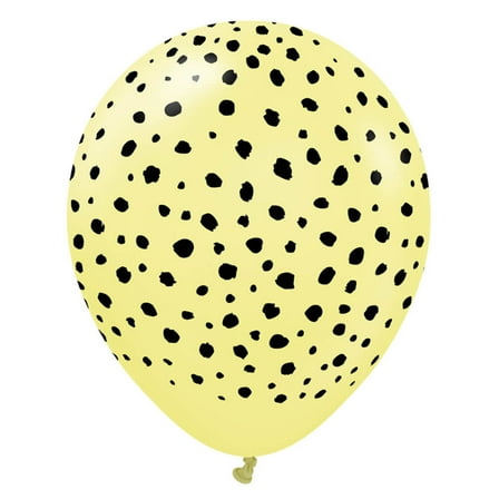 12 inch Kalisan Safari Cheetah - Macaron Yellow Latex Balloons (25 Pack) - Party Supplies Decorations