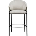 thumbnail image 4 of Home Square Sloped Arm Bar Stool in Beige and Glossy Black - Set of 2, 4 of 8
