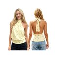 thumbnail image 2 of LMLYSoH Women's Summer Halter Tank Tops Dot Print Sleeveless Slim Fit Backless Cropped Vest for Party, 2 of 8