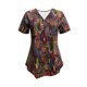 thumbnail image 4 of Camiseta Con Cuello En V Y Cremallera Frontal Con Estampado Completo, Camiseta Informal De Manga Corta Para Primavera Y Verano, Ropa De Mujer, 4 of 4