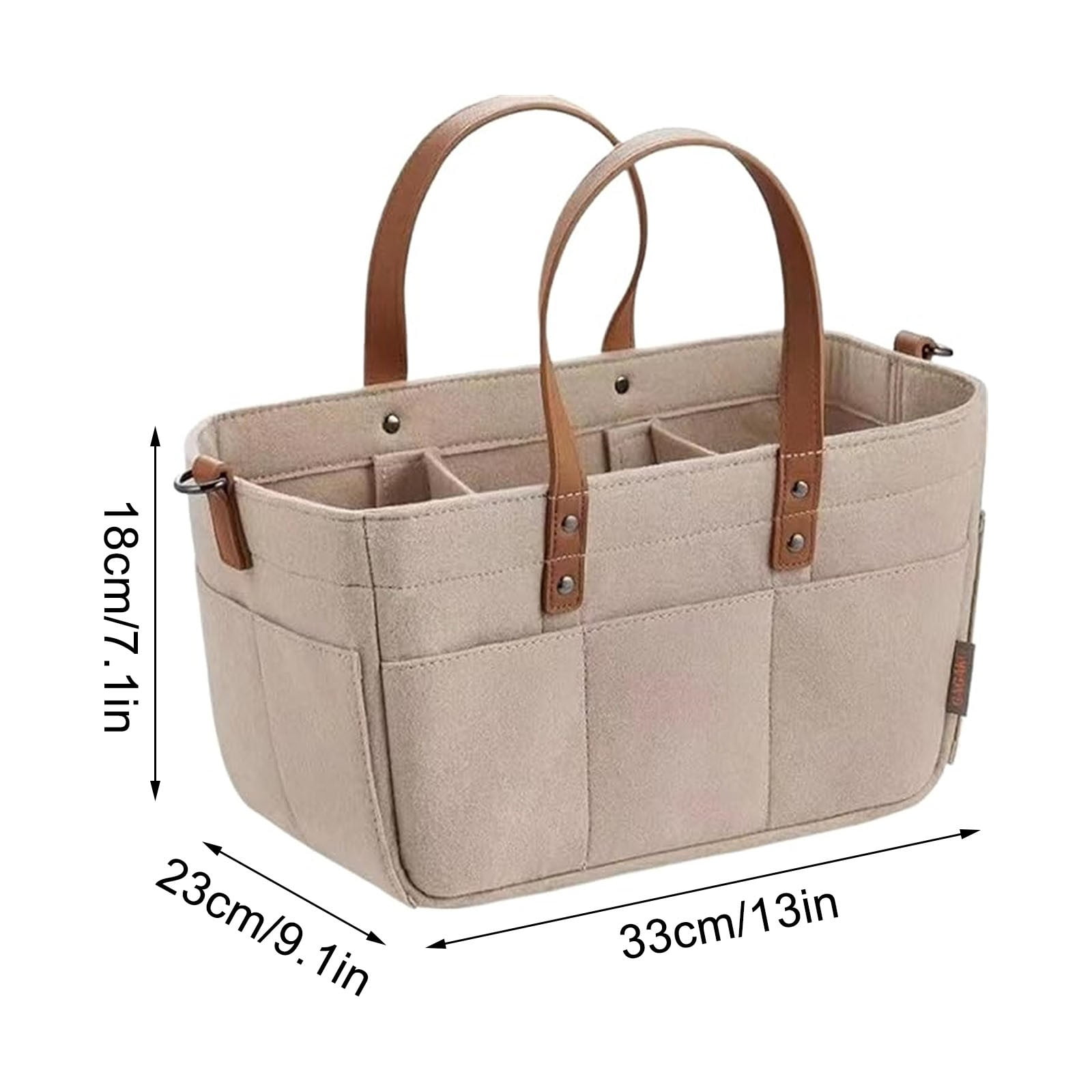 Baby Diaper Caddy Organizer with Leather Strap, Car Diaper Caddy, Baby Caddy Organizer, Portable Diaper Caddy, Diaper Organizer for Changing Table, Baby Organizer for Nursery, 6x13x7 inch