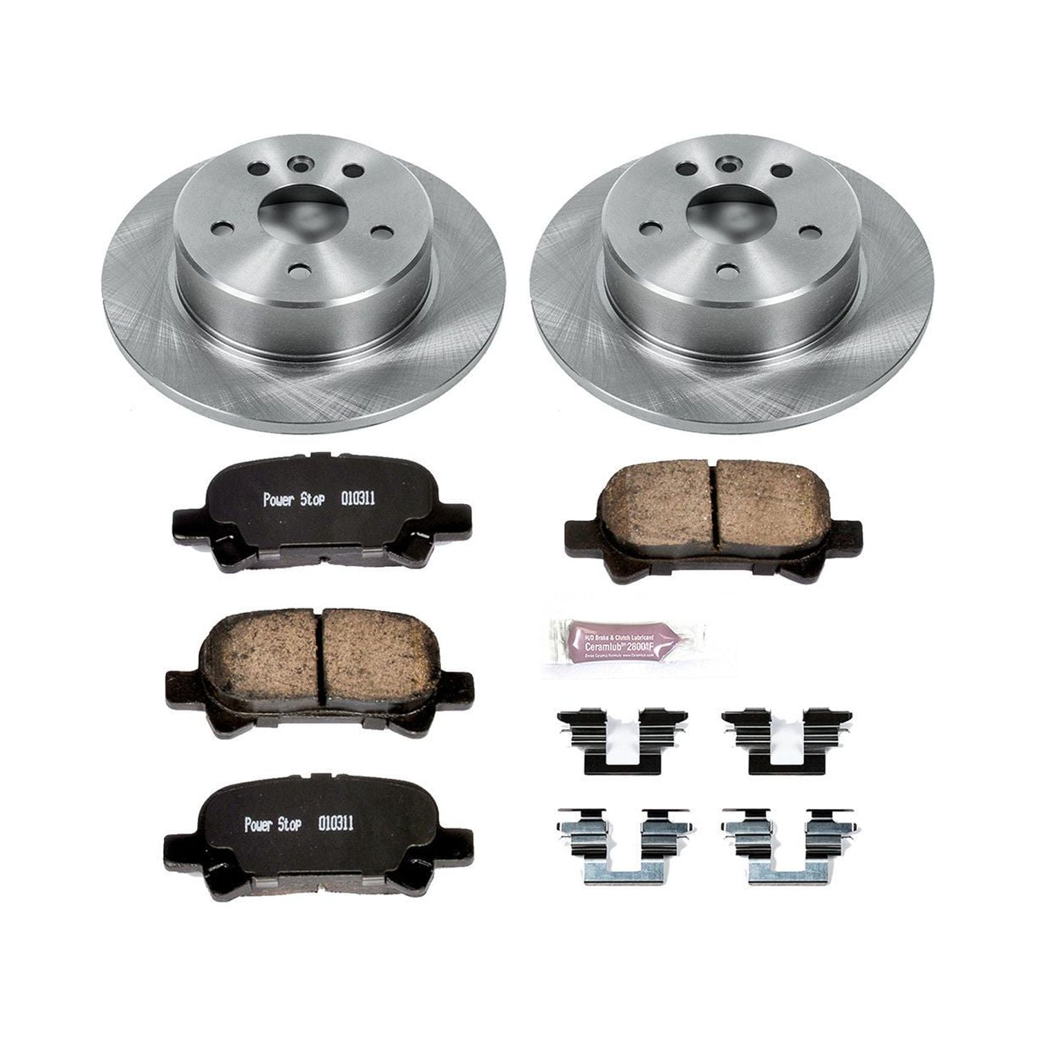 Power Stop Rear Stock Replacement Brake Pad and Rotor Kit KOE2322
