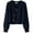 C-Navy387, variant on Cropped Cardigan Sweaters For Women Deep V Neck Loose Fit Button Down Knitted Crop Jacket Solid Color Lightweight Cozy Outerwear