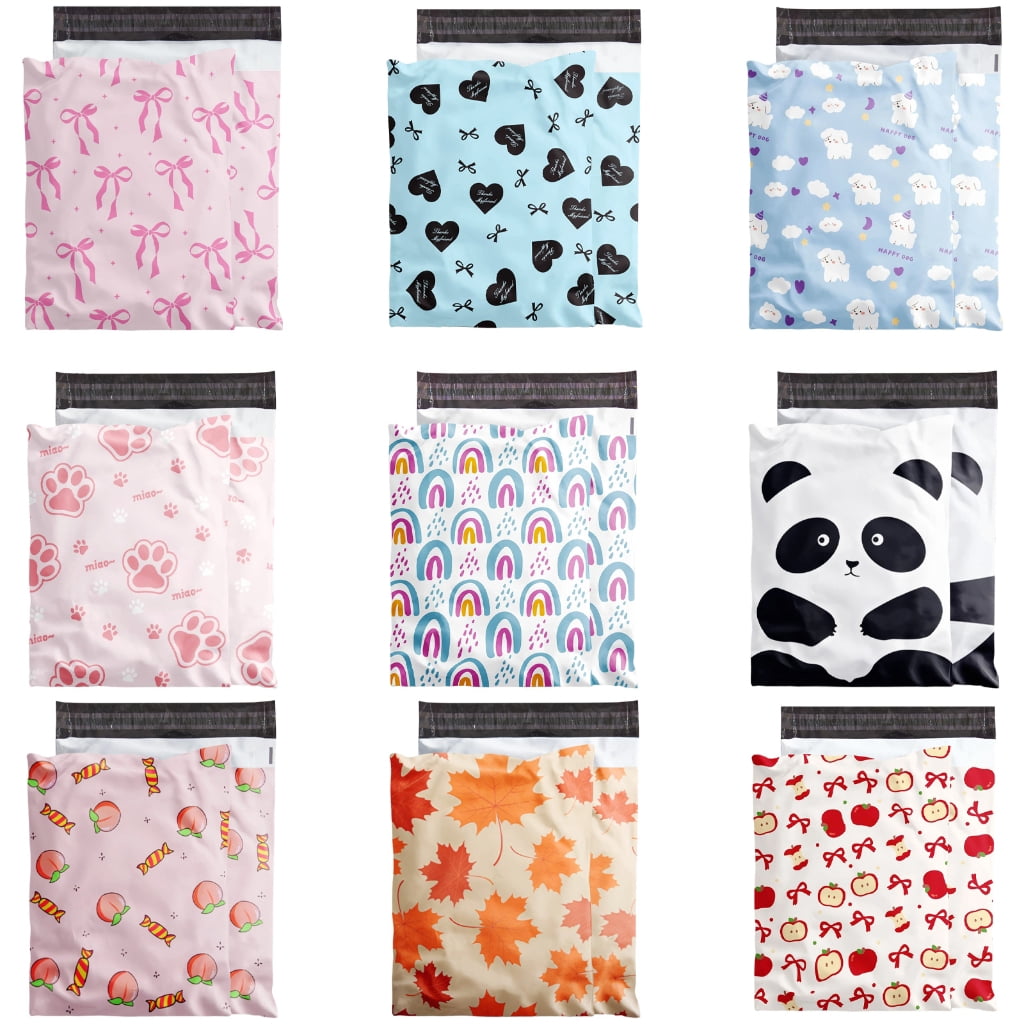 Pack of 100 Poly Bags Tear Reinforced Seams Mailing Pouches Secure Envelopes