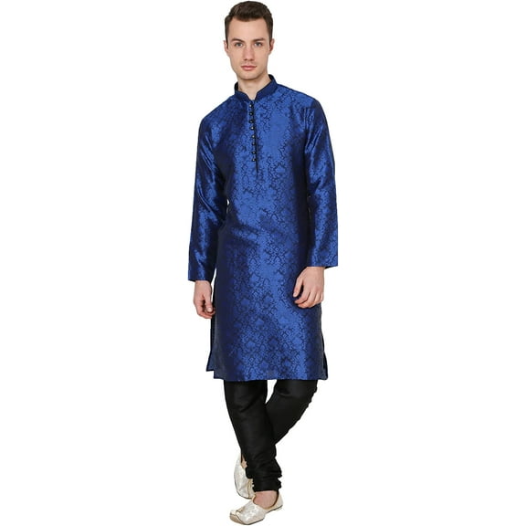 Royal Kurta Men's Silk Blend Kurta Pyjama Beige