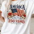thumbnail image 3 of 250 Years Flag & Poppies Shirt, Patriotic Floral T-Shirt, God Shed His Grace on Thee Tee, 250th Anniversary Shirt, 3 of 7
