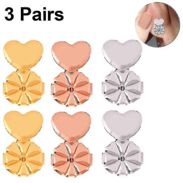 3 Pairs Earring Lifters,adjustable Earring Backs For Heavy Earring