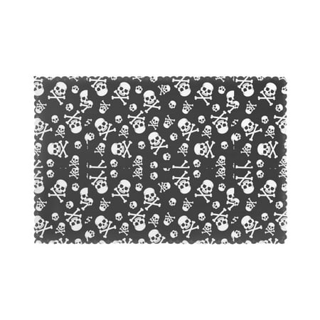 

Home Skull And Crossbones Placemats Set Of 6 Washable Wipeable Place Mats Place Mats For Festival Parties Family Dinner (12 X 18inch)