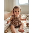 thumbnail image 6 of Loicainy Toddler Baby Girls 2Pcs Plaid Outfits 6 12 18 24 Months 2T 3T 4T Flying Sleeve Square Neck Tops and Elastic Waist Shorts Summer Clothes Set, 6 of 9