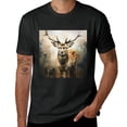 thumbnail image 2 of Elk Head Painting Vintage Animal Art, Design Shirt, Art Display, T-shirt Lover Gift Casual Breathable Men's, Women's, Boys', Girls', Children's, 2 of 4