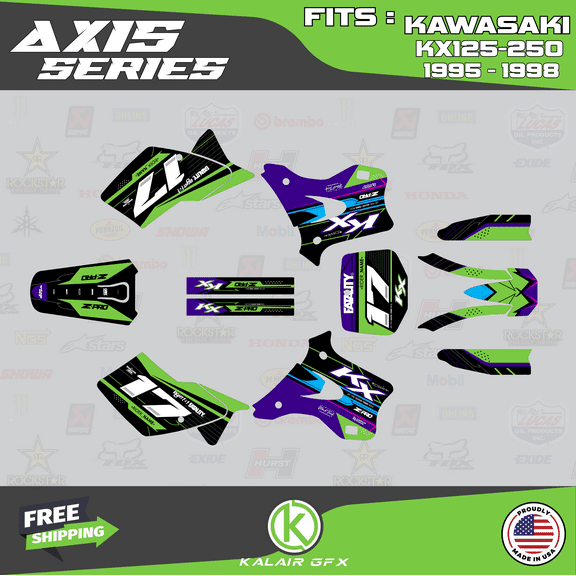 Kalair GFX Graphics Kit for Kawasaki KX125 (1995-1998) Axis Series