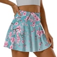 thumbnail image 3 of Xoenoiee Blue Cherry Blossom Print Tennis Skirts for Women Pleated Athletic Skort Lightweight Golf Skirts with Shorts Pocket Workout Pickleball, M, 3 of 7
