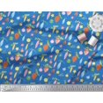 thumbnail image 3 of Soimoi Blue Cotton Voile Fabric Star & Baubles Christmas Fabric Prints By Yard 42 Inch Wide, 3 of 3
