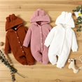thumbnail image 2 of Mono De Bebé Recién Nacido Con Capucha De Color Sólido Manga Larga Mameluco Ropa Para 0-18 Meses, 2 of 4