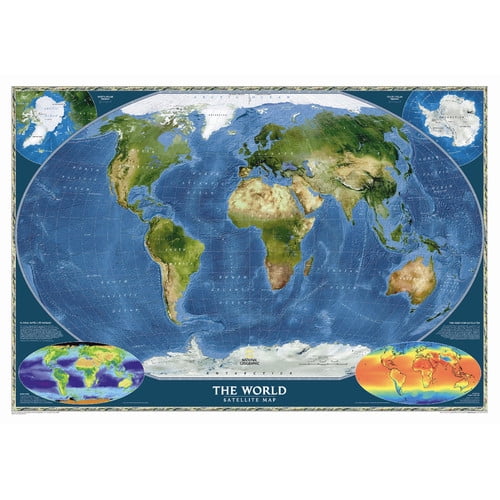 National Geographic Maps World Satellite Wall Map