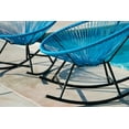 thumbnail image 5 of Xbrand 34.6" L Oval Blue and Black Rattan/Steel Indoor Outdoor Hammock Weave Rocking Chair (Set of 2), Lawn and Garden Lounge, Weather Resistant, Modern Patio Furniture, 5 of 6