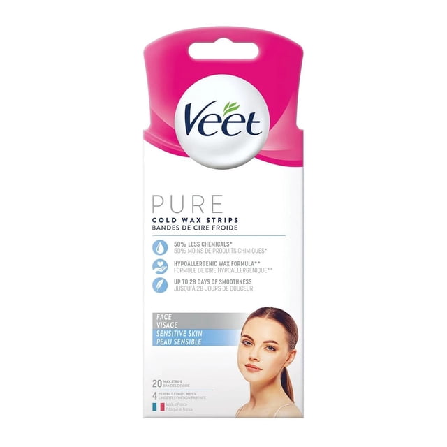 VEET® PURE Face Cold Wax Strips for Sensitive Skin