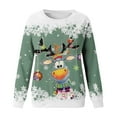 thumbnail image 4 of WEAIXIMIUNG Chandail en Molleton pour Femmes avec Fermeture Éclair Chandails de Noël pour Femmes Mode Adolescentes Manches Longues Col Rond Chandail en Molleton Mignon Renne Graphique Xmas (1), 4 of 4