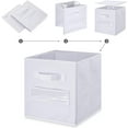 thumbnail image 4 of 13x13 Inch Cube Storage Bins(Set of 8)-Basket Bins with 8 Labels Window Cards & a Pen - Collapsible Storage Organizer Boxes Cube For Nursery Home & Office-White, 4 of 11