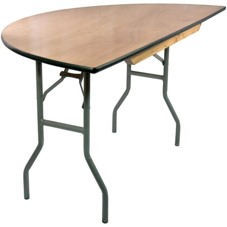 - Advantage 5 ft. Half Round Wood Folding Banquet Table