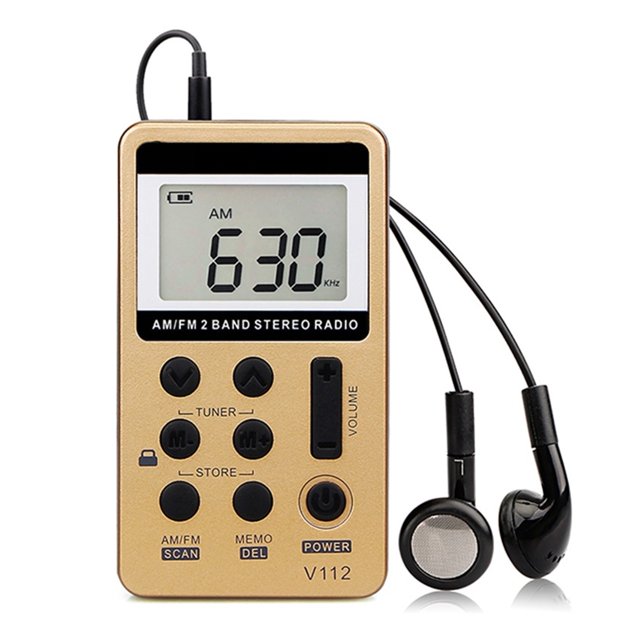 10 Pcs V112 FM AM Récepteur Radio Mini 2 Bandes Portable Récepteur Radio à Syntonisation Numérique avec Batterie Rechargeable et Écouteurs, Facile à Utiliser
