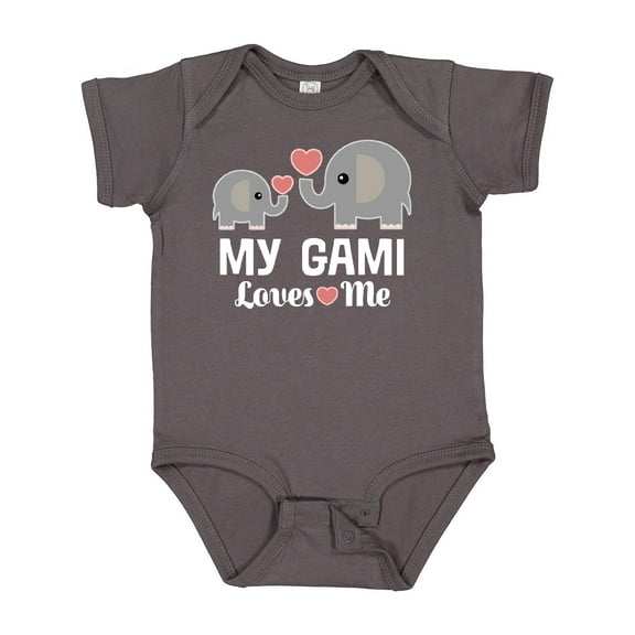 Inktastic My Gami Loves Me Grandchild Elephant Boys or Girls Baby Bodysuit