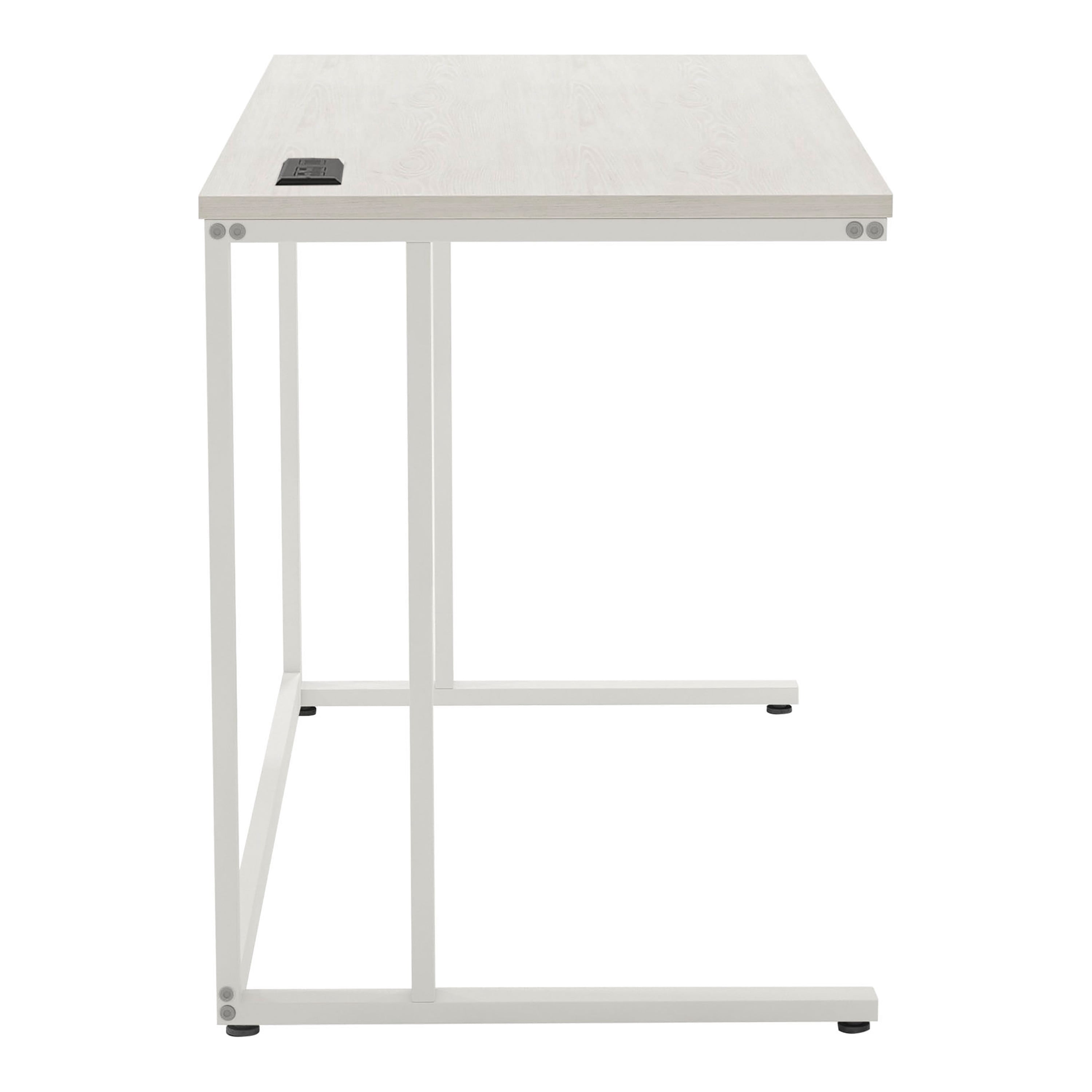 Furniture of America Henslee Writing Desk with USB, Light Oak and White