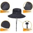 thumbnail image 3 of VONTER Unisex Wide Brim Sun Hat,Outdoor UPF 50+ Waterproof Boonie Hat Summer UV Protection Sun Caps Camping Hiking Fishing Hunting Boating Safari Cap for Men and Women - Black, 3 of 6