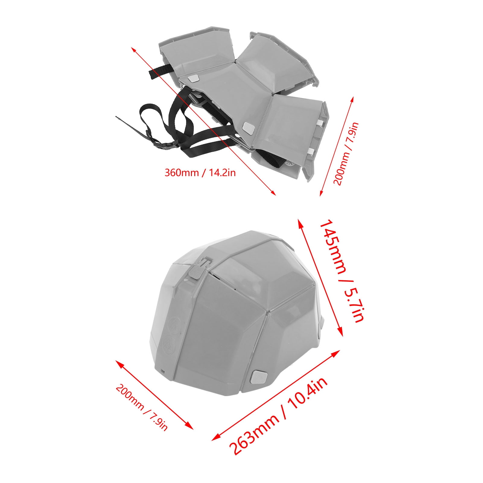 M Buder High Strength Plastic Foldable Helmet Portable Head Protection Safety Hard Hat for Outdoor Work Sports Travel Emergency Rescue (13.7 inches / 35 cm), Grey Color, 1 Pack
