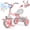 Pink, variant on WonderStone Folding Toddler Tricycle, Kids Bike with Music & Light, Toddler Trike with Basket, Gifts & Toys for 2-5 Year Old Boys & Girls, Red